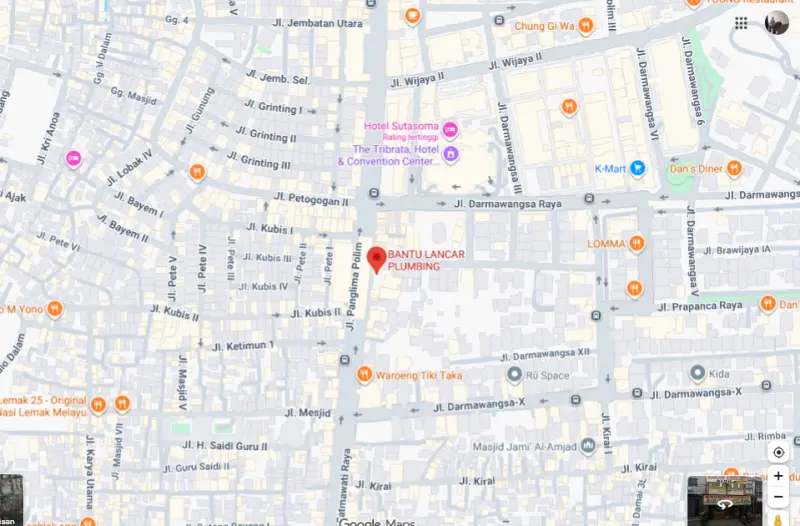 Peta Lokasi Bantu Lancar Plumbing Google Maps Jakarta Selatan